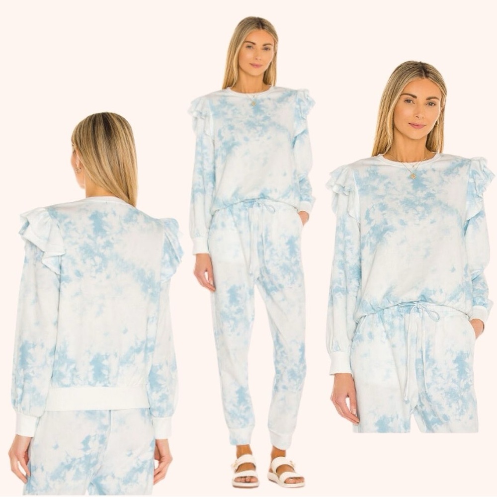 Tie Dye Ruffle Sweatshirt and Jogger Set
